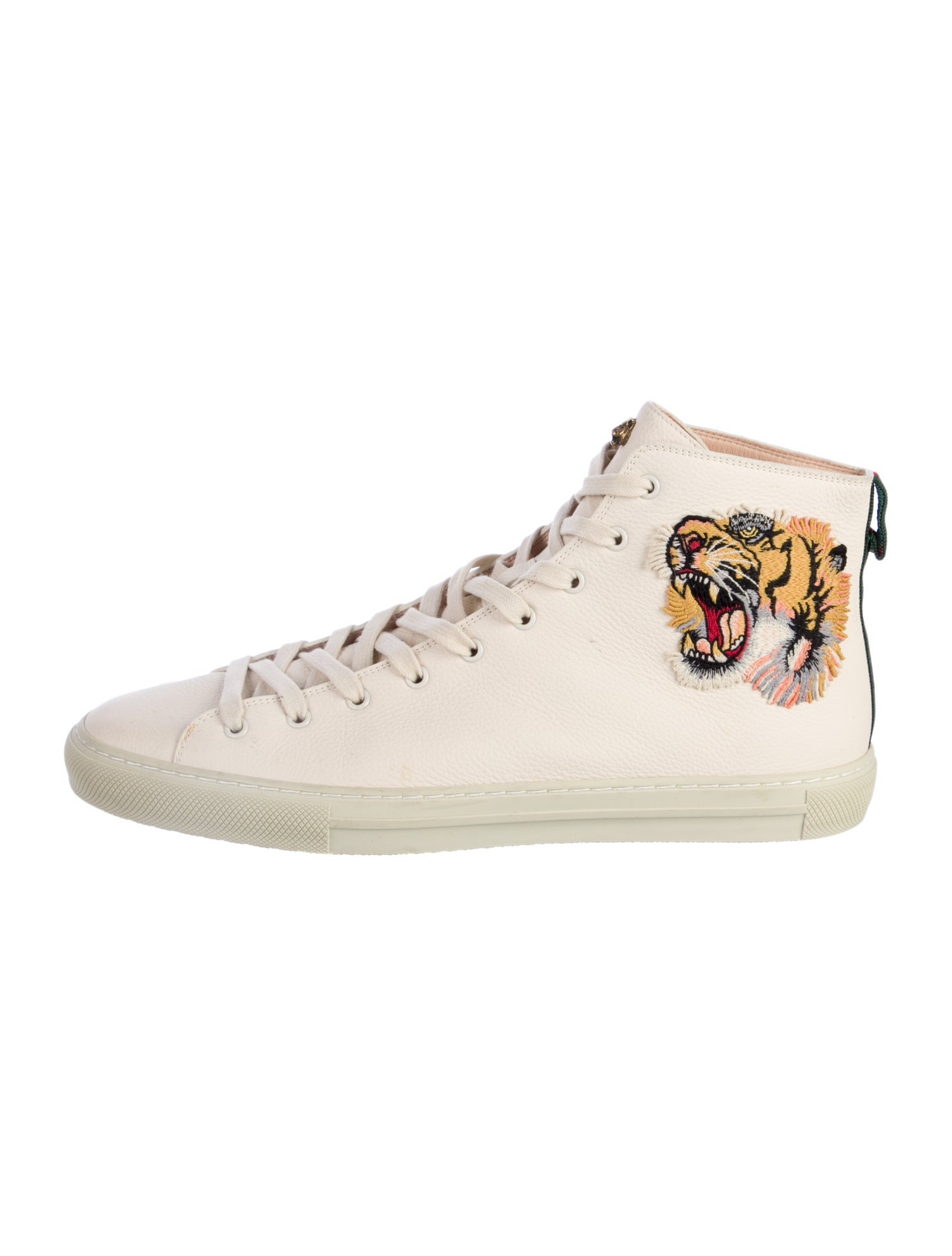 Gucci Web Accent Leather Sneakers